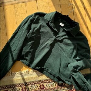 Aritzia Sunday Best Cropped Long Sleeve Polo